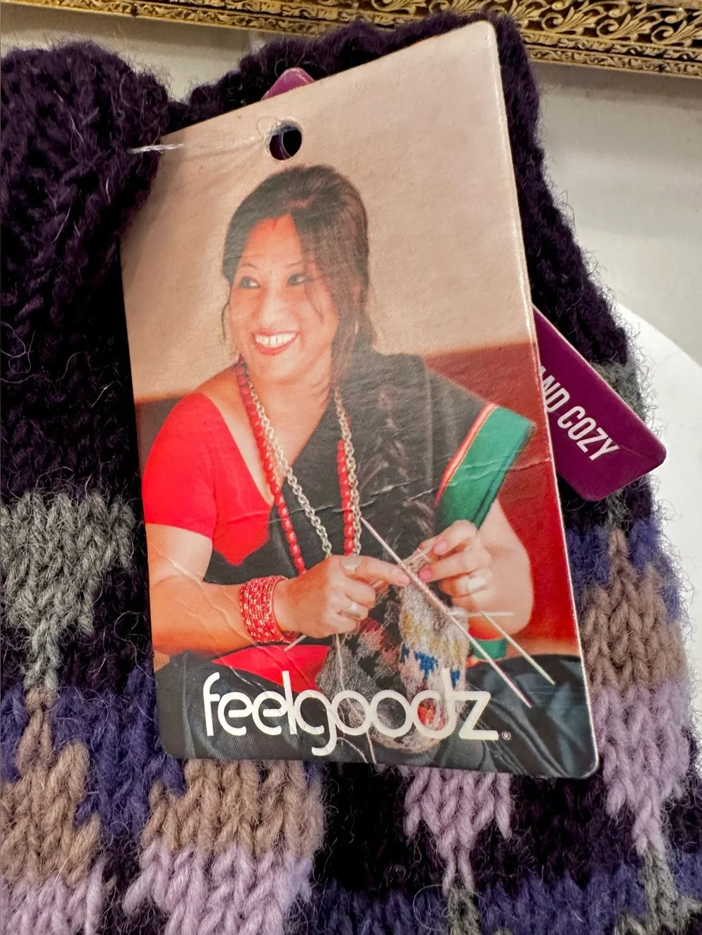 NWT Feelgoodz Wool Half-Mittens/Polar Fleece-Lined Handmade by Artisans in Nepal